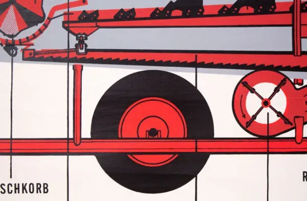 Illustration numéro 2 du produit Affiche murale de l’école d’une batteuse moissonneur 1968