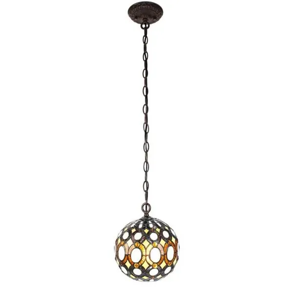 Illustration numéro 2 du produit Lampe suspendue ronde Tiffany