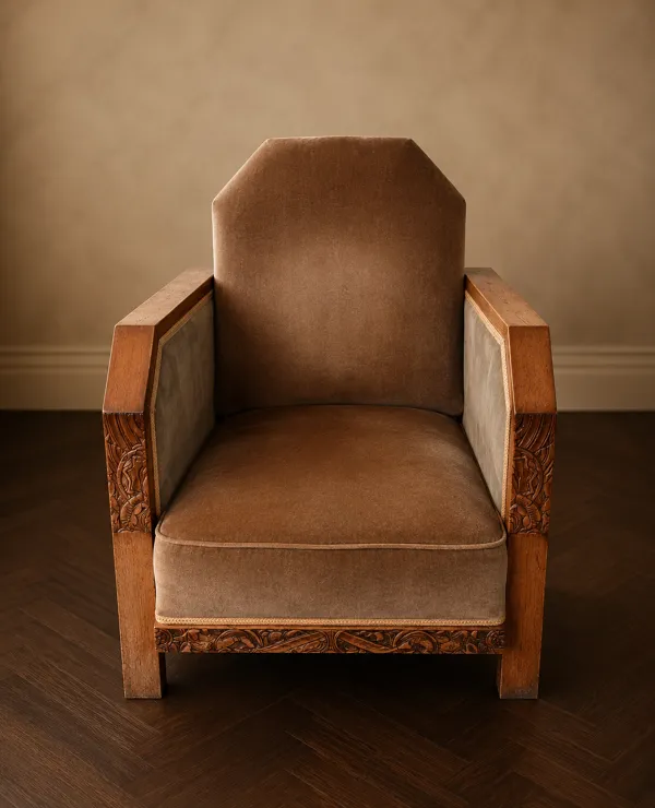 Illustration numéro 2 du produit Paire de fauteuils club art déco rénovés – élégance intemporelle et rareté