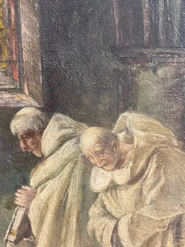 Illustration numéro 2 du produit Toile de 1925, moines dans une église