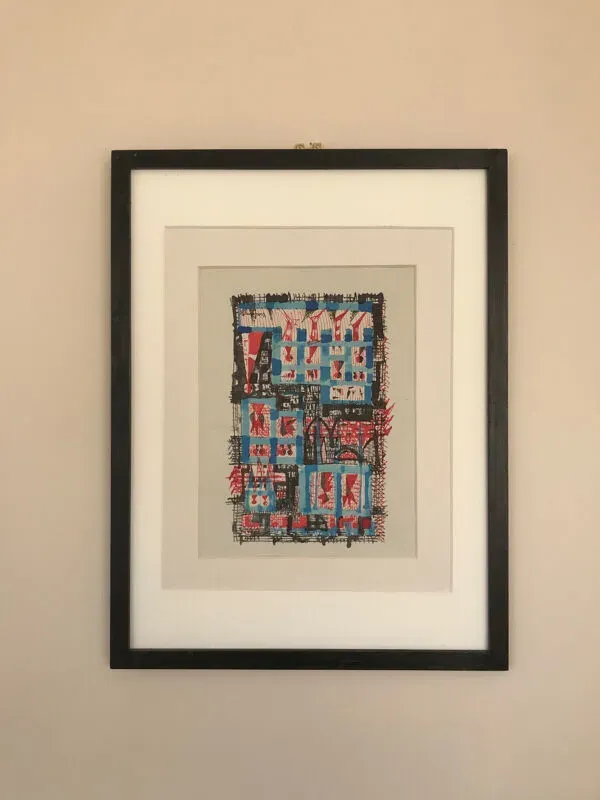 Illustration numéro 2 du produit Composition,1950.encre et aquarelle jean-pierre vielfaure 1930-2015.