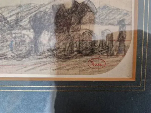 Illustration numéro 2 du produit Maximilien Luce (1858-1941) - Dessin au fusain, pierre noire - Cheval