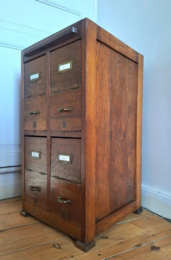 Illustration numéro 2 du produit Meuble de métier vintage, secrétaire ancien