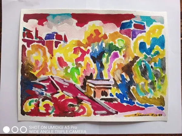 Illustration numéro 2 du produit pierre Lacroux (1909- 1993) Gouache sur papier 24 x 32 cm - de 1989 - (295)