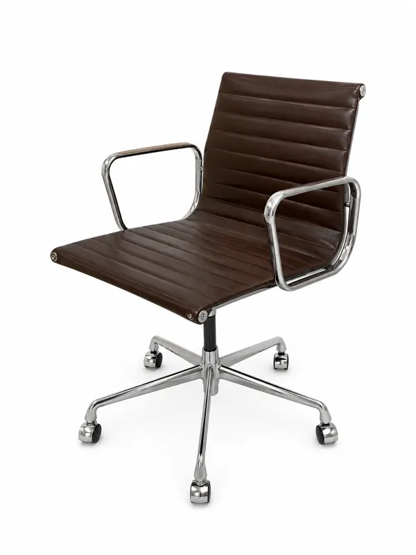 Illustration numéro 2 du produit Chaise en cuir et alu EA 117 par Charles Eames