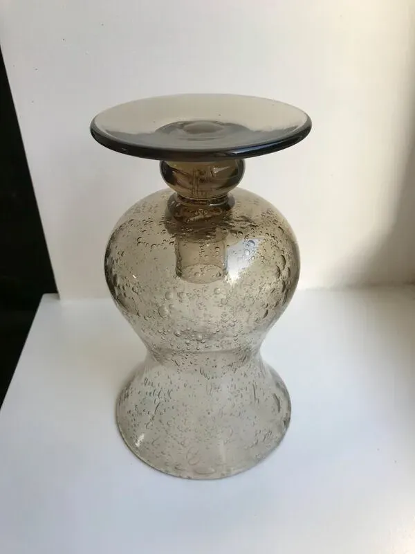 Illustration numéro 2 du produit bougeoir chandelier en verre bullé style Biot signé années 60-70