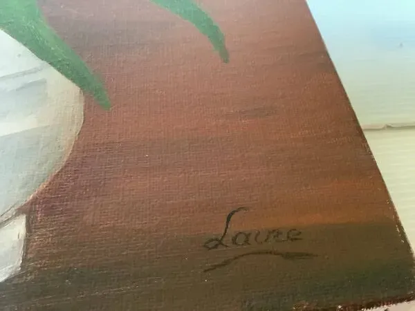 Illustration numéro 2 du produit Tableau bouquet de tulipes, huile sur toile signée