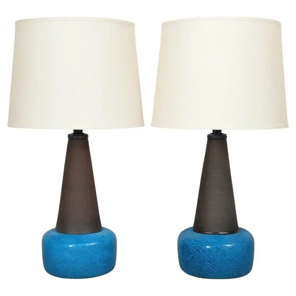 Illustration numéro 2 du produit Lampes de table en céramique Nils Kählert, Danemark, années 1960
