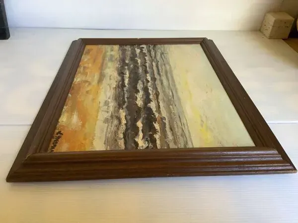 Illustration numéro 2 du produit Tableau marine signé sur panneau d’isorel