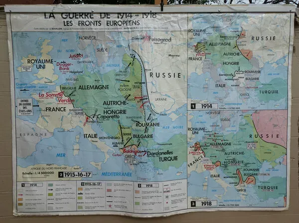 Illustration numéro 2 du produit Carte d'école vintage MDI La guerre de 1914-1918 -N2