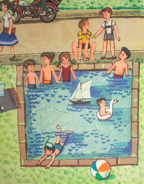 Illustration numéro 2 du produit Affiche ''L’école'' mur graphique été par Hermann Wacker et Ulrik Schramm 1968