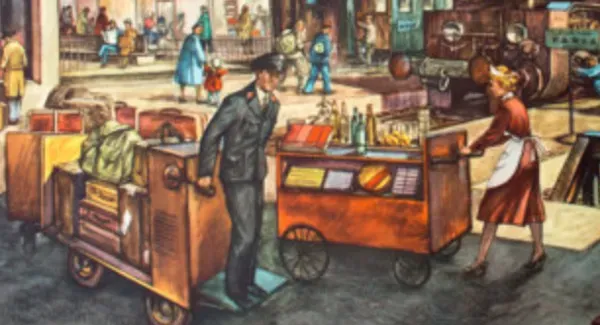 Illustration numéro 2 du produit Affiche mural de l’école ''gare'' par Rudolf Dirr publié par Hoffmanndruck Vienne 1956