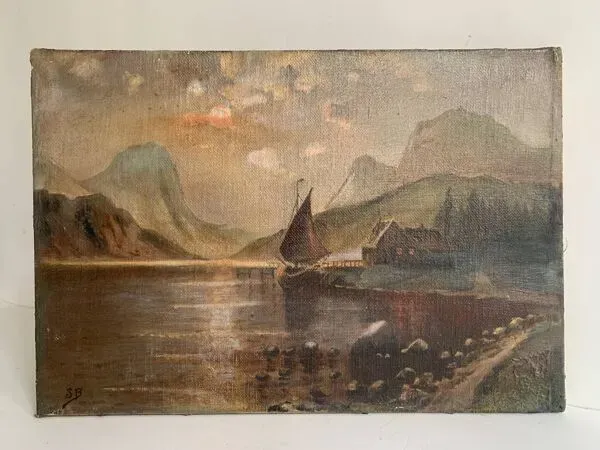 Illustration numéro 2 du produit Ecole française du 19e siècle, peinture à l'huile signée, marine encadrée
