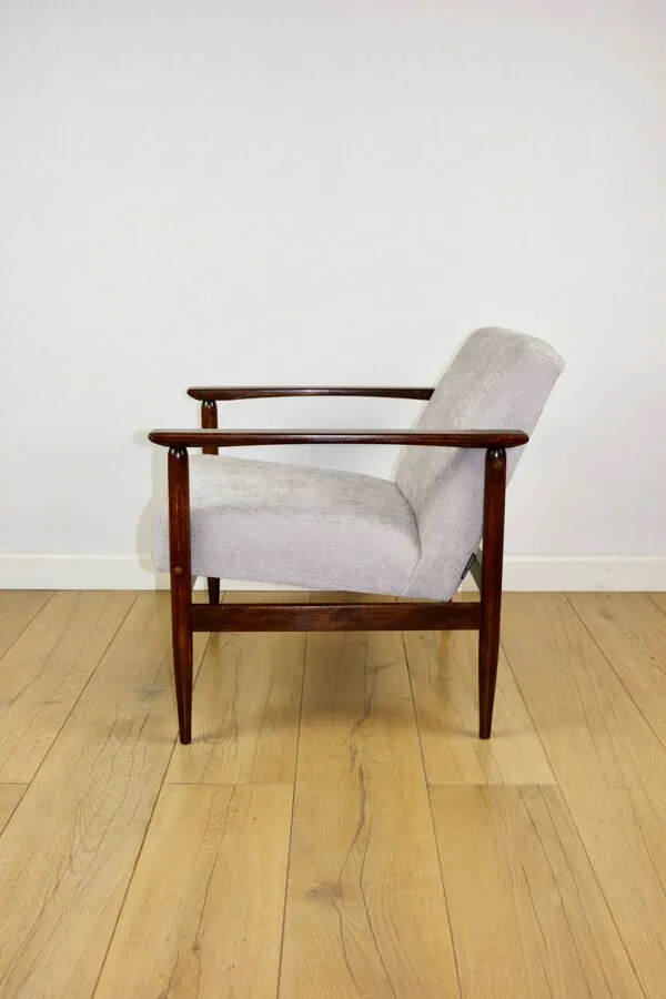 Illustration numéro 2 du produit Fauteuil vintage Loft années 1970 marron clair - gris clair