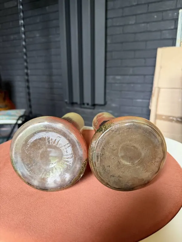 Illustration numéro 2 du produit Paire de vases en verre satiné - art nouveau