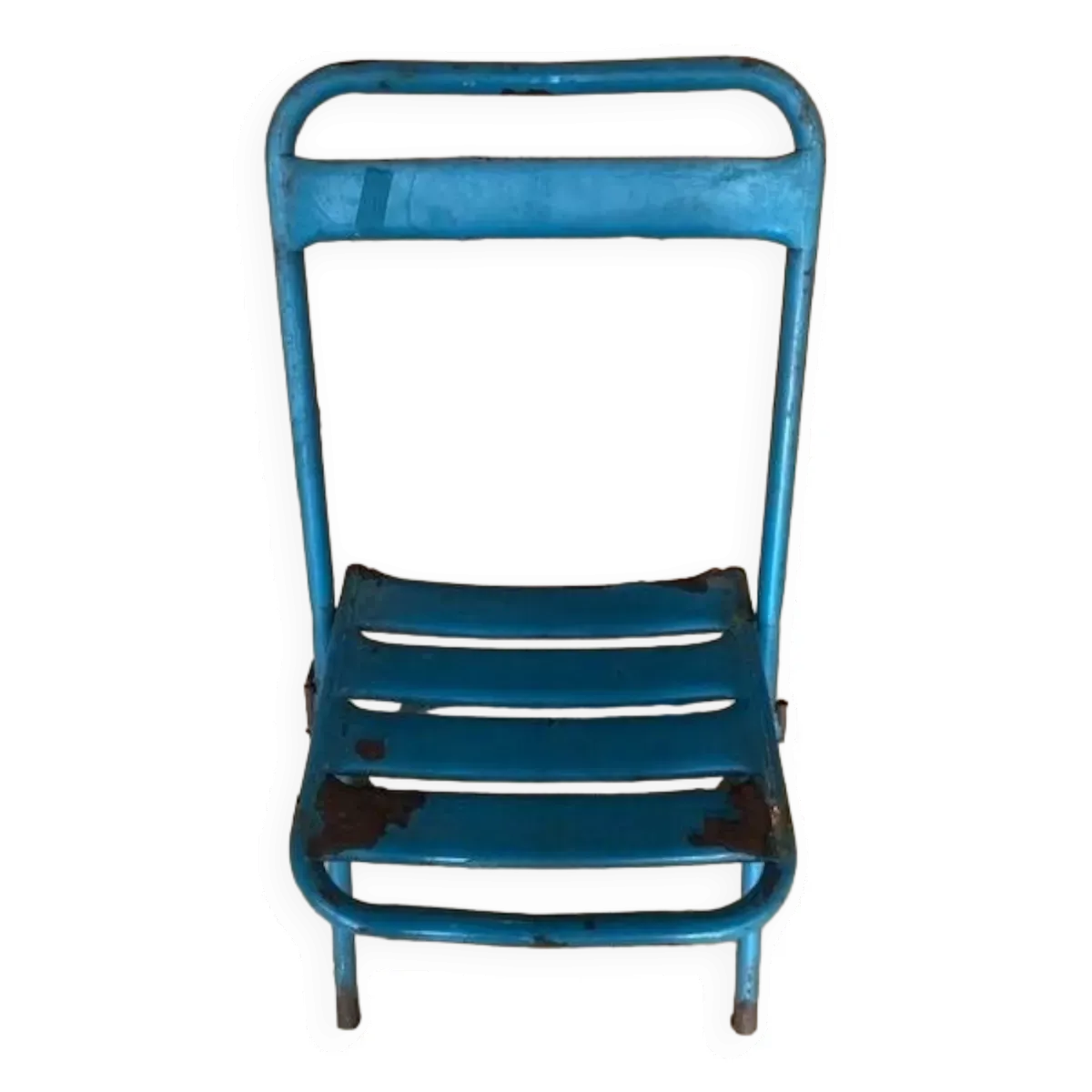 Illustration numéro 2 du produit Lot de 6 chaises pliantes style écolier ou industriel des années 1950/60