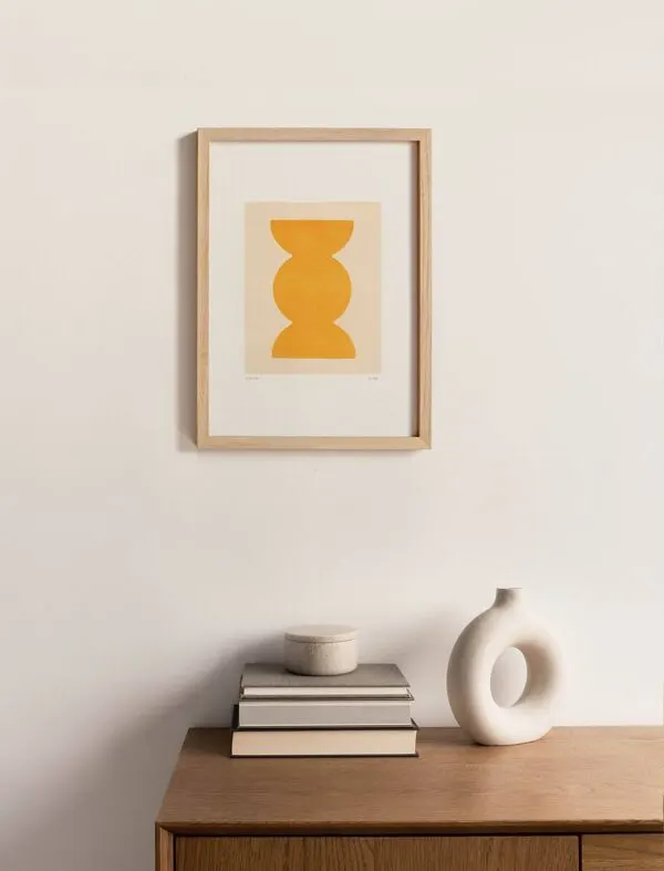 Illustration numéro 2 du produit Peinture abstraite jaune signé eawy