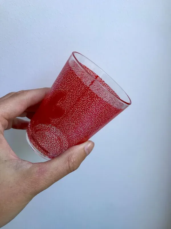 Illustration numéro 2 du produit lot de 8 verres à eau colorés années 70