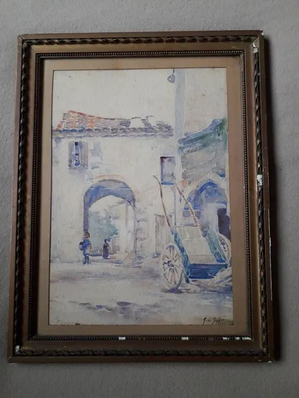 Illustration numéro 2 du produit Tableau ancien de l'école de Nancy