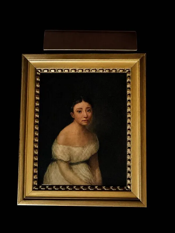 Illustration numéro 2 du produit Tableau portrait ancien huile sur toile XIXème siècle