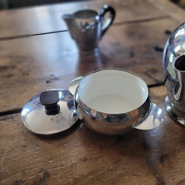 Illustration numéro 2 du produit Service à Café Vintage Chromé Baumlin – Design 1950