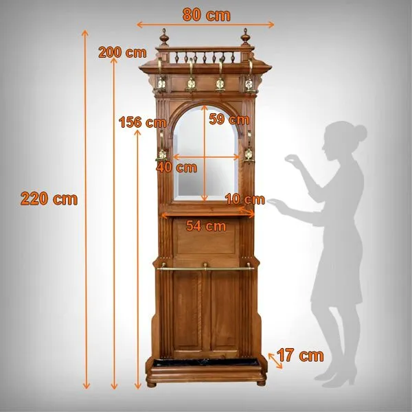 Illustration numéro 2 du produit Vestiaire porte-manteaux en chêne – 1900