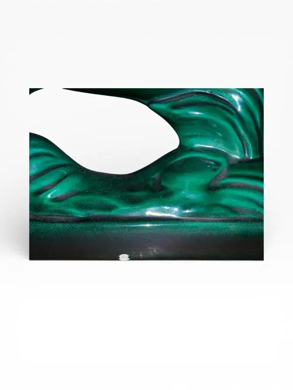 Illustration numéro 2 du produit Sculpture Art Déco Gazelle en Faïence - Saint-Clément - Vert Émeraude