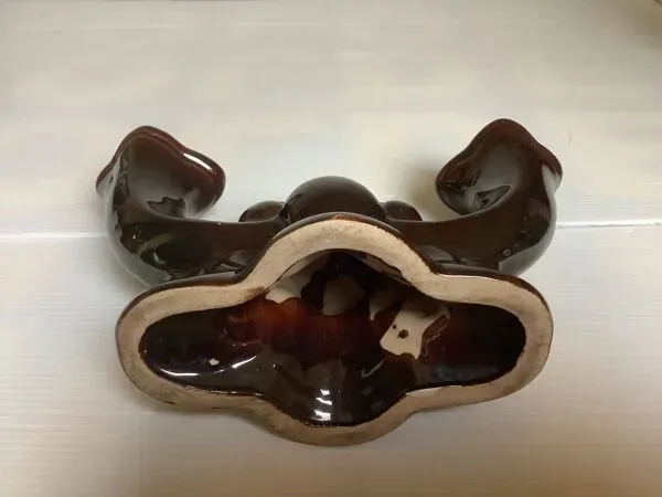 Illustration numéro 2 du produit Bougeoir double marron art déco