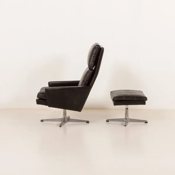 Illustration numéro 2 du produit Fauteuil vintage danois avec repose-pieds, années 1970