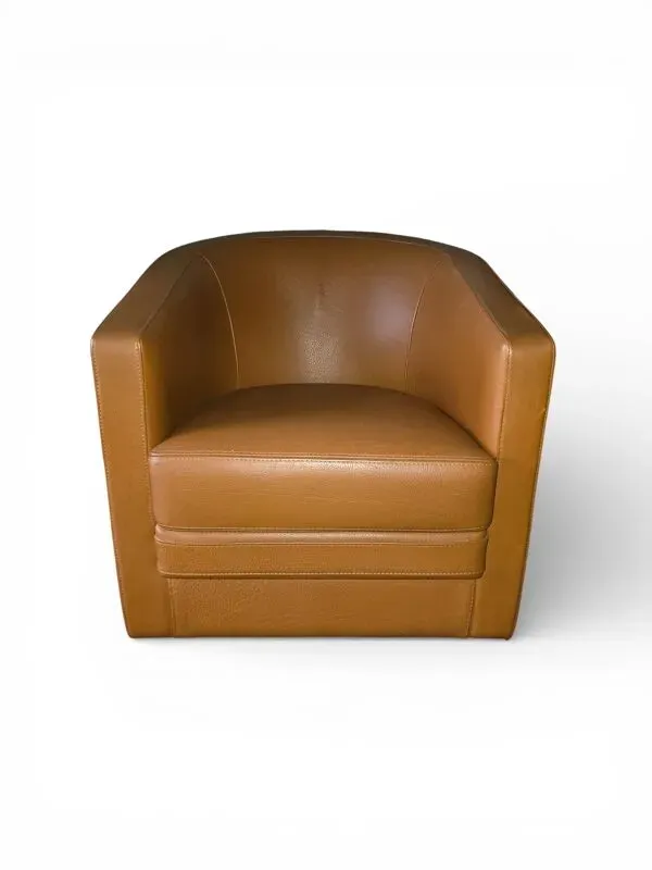 Illustration numéro 2 du produit Fauteuil club Bournas Paris en cuir coloris camel