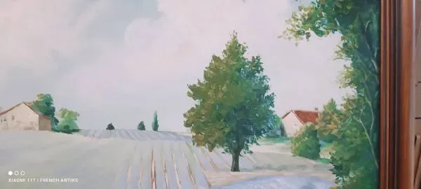 Illustration numéro 2 du produit Tableau français vintage, un champ de lavande