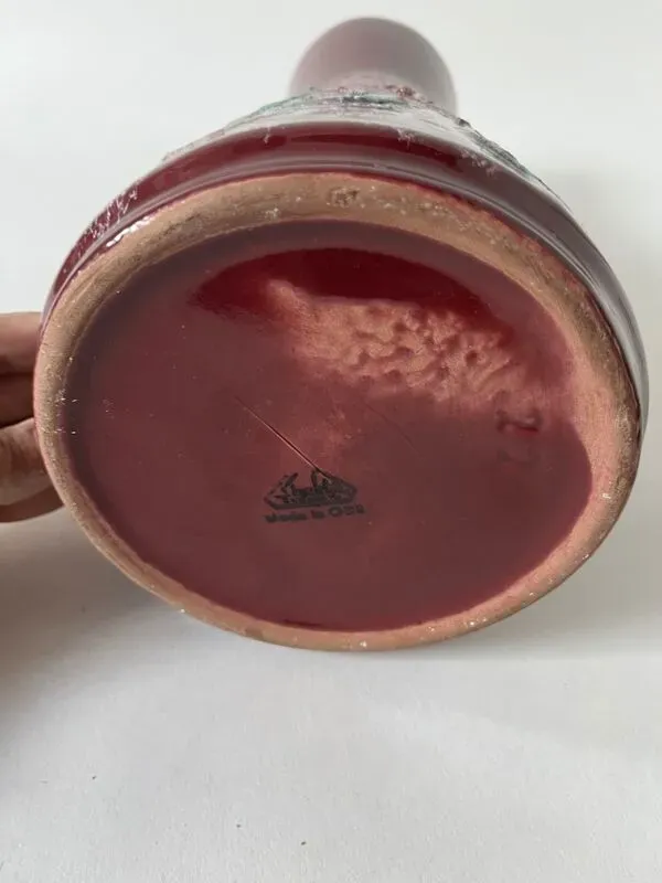 Illustration numéro 2 du produit Grand vase Fat Lava Strehla DDR 1960 vintage