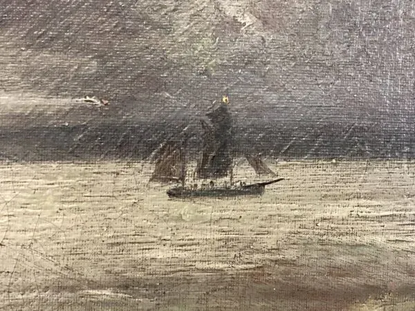 Illustration numéro 2 du produit Huile sur toile, Le Vieux Gréement, Marine signée et datée