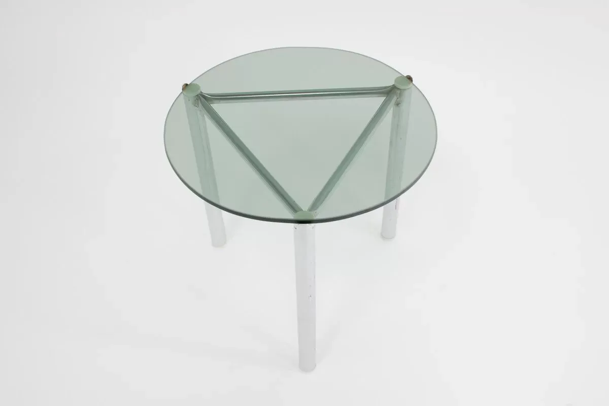 Illustration numéro 2 du produit Side table with frame in chrome and glass 1960 s