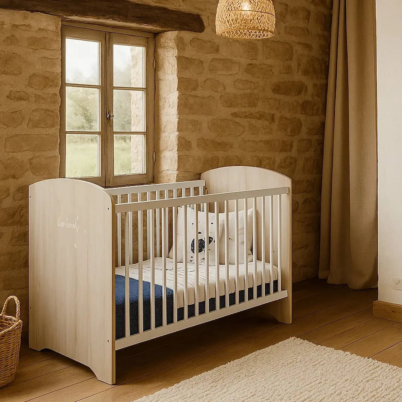 Illustration numéro 2 du produit Lit Bébé À Barreaux - Smile Beige