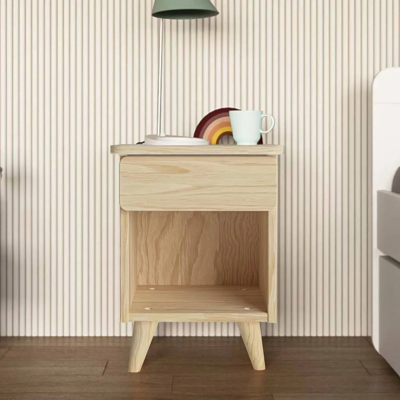 Illustration numéro 2 du produit Chevet Avec Tiroir Bois Massif Lilow Bois Naturel