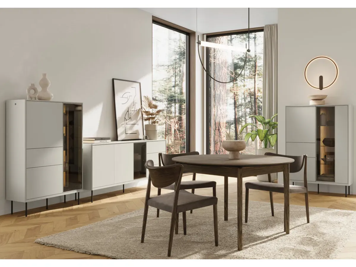 Illustration numéro 3 du produit Meuble vitrine 3 portes H. 140cm ESPERA avec LEDS    BOBOCHIC