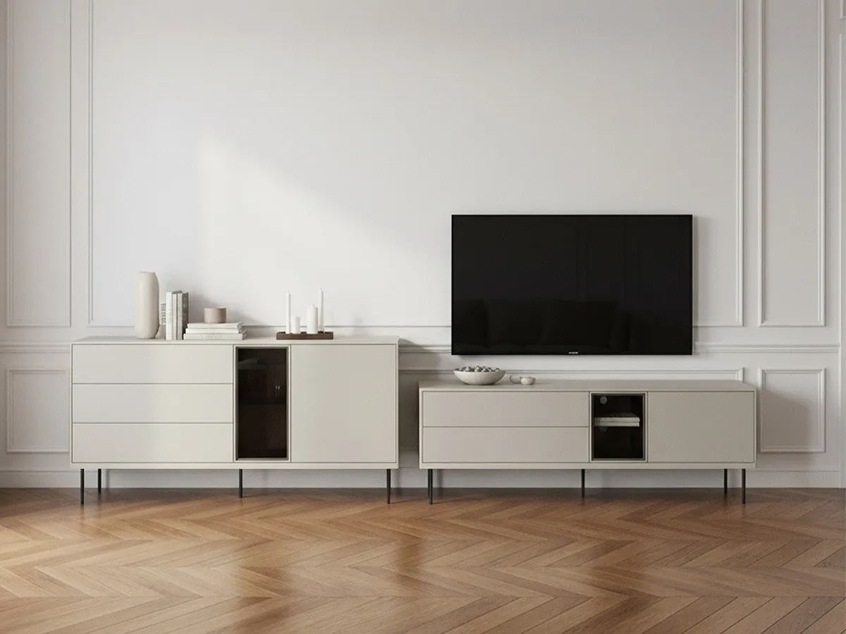 Illustration numéro 3 du produit Ensemble ESPERA avec buffet 161 cm + meuble TV 161 cm avec LEDS    BOBOCHIC