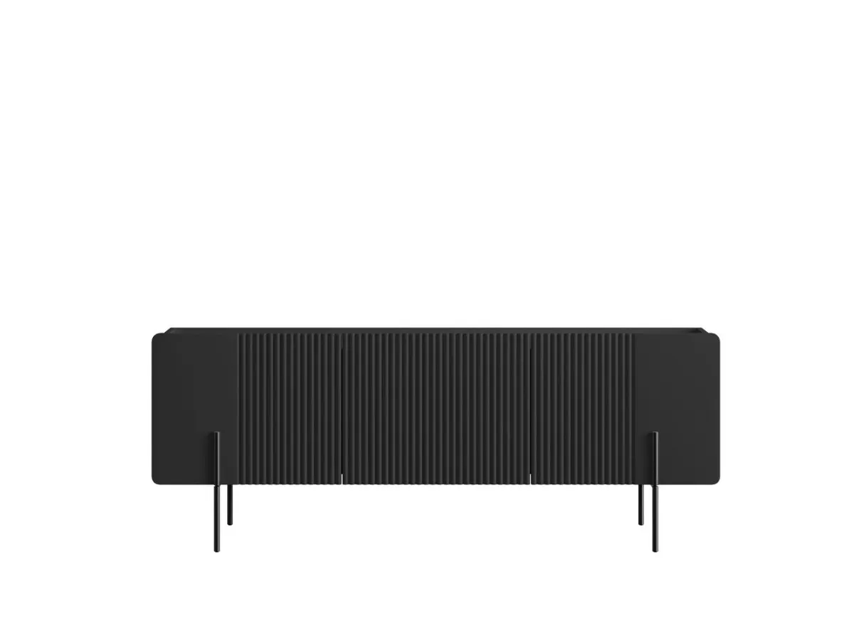 Illustration numéro 3 du produit Meuble TV 2 portes 1 tiroir 150 cm MATHILDE pieds noirs    BOBOCHIC