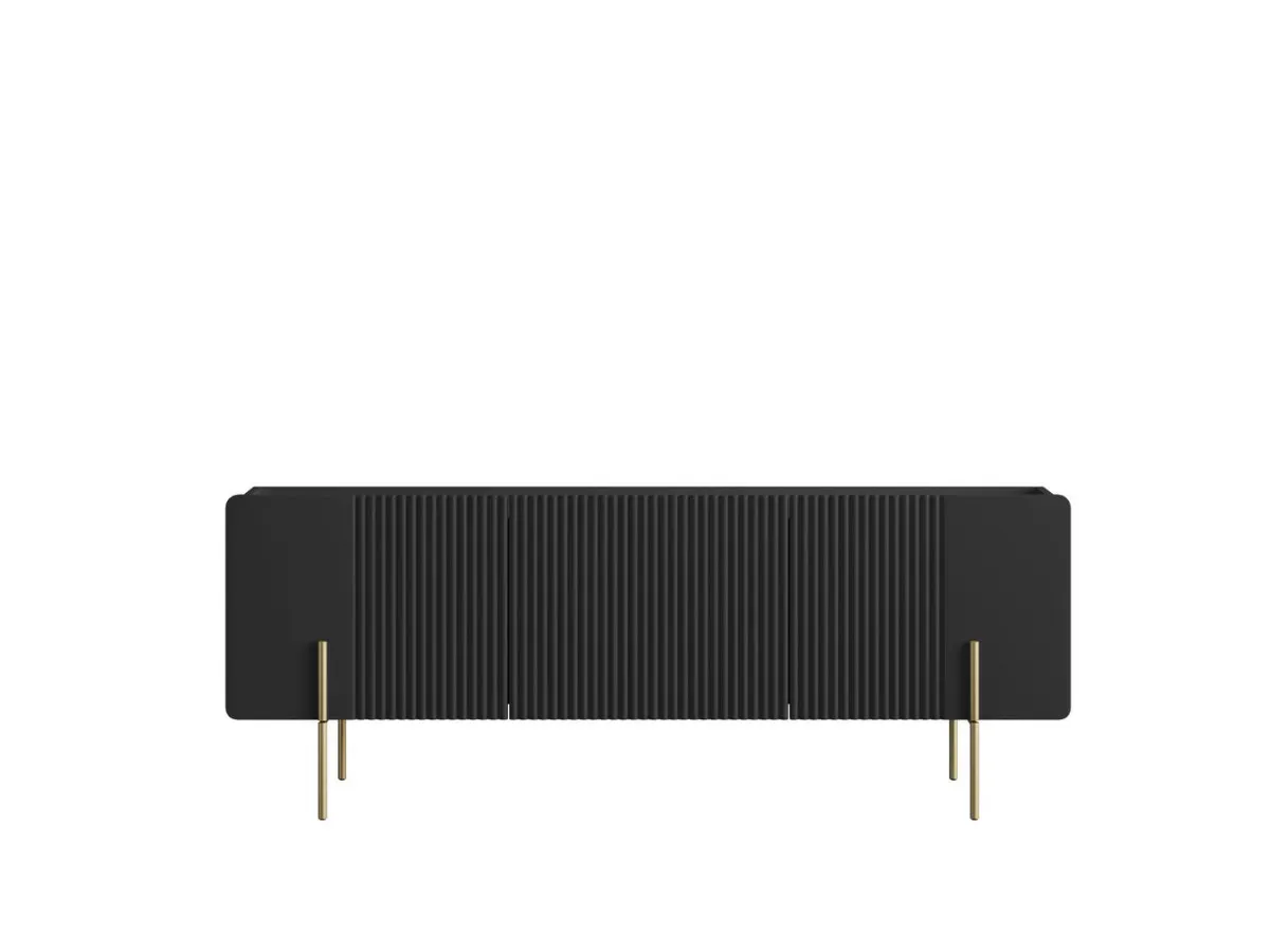 Illustration numéro 3 du produit Meuble TV 2 portes 1 tiroir 150 cm MATHILDE pieds or    BOBOCHIC