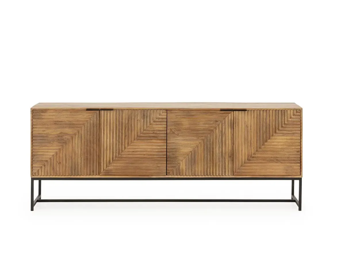 Illustration numéro 3 du produit Buffet 4 portes 210 cm NAOMIE bois massif d'acacia    BOBOCHIC