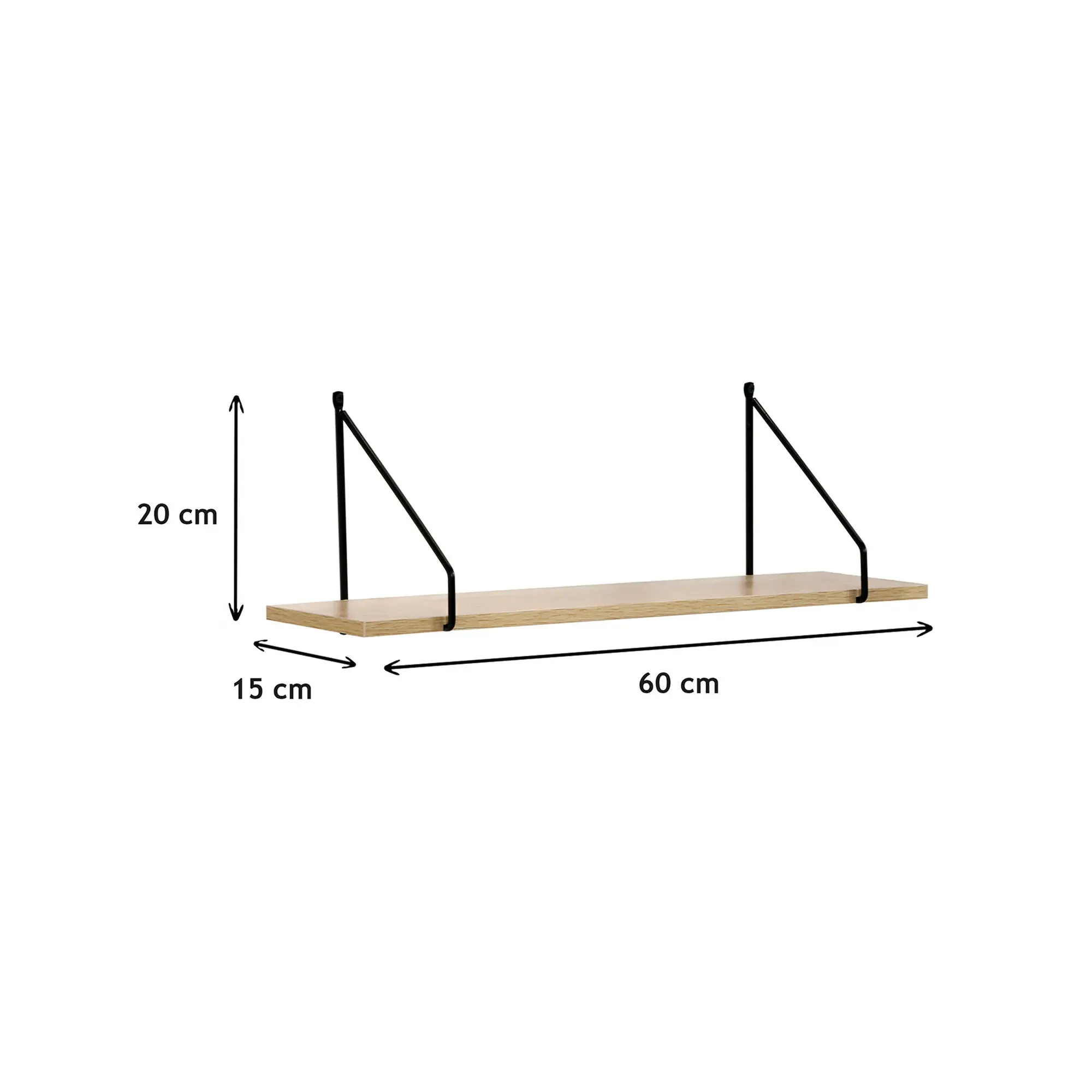 Illustration numéro 3 du produit Etagère Style Industriel Métal Et Bois - L 60 Cm - Blancheporte