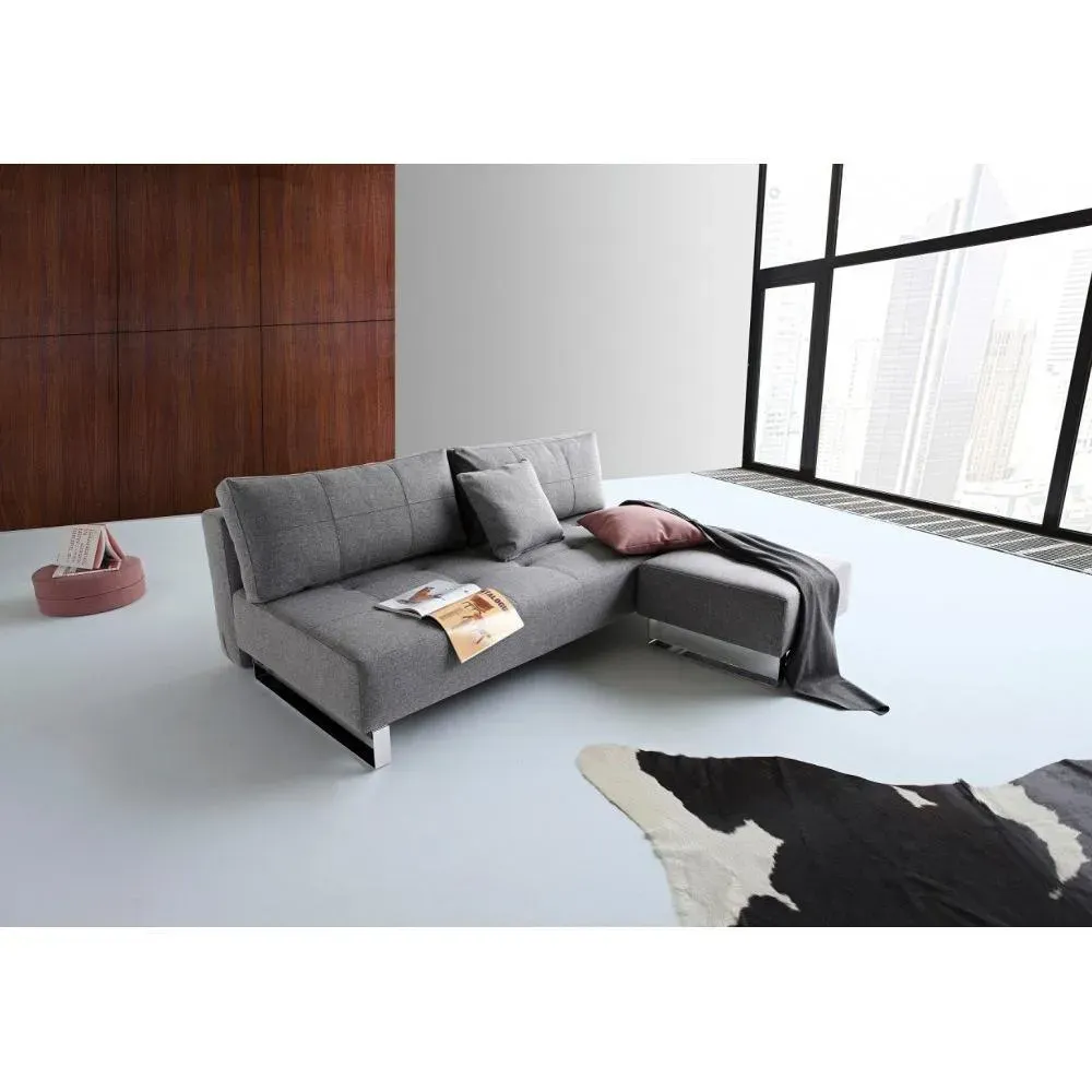 Illustration numéro 3 du produit INNOVATION LIVING  Pouf design SUPREMAX Deluxe Excess gris Twist Charcoal 65*65 cm