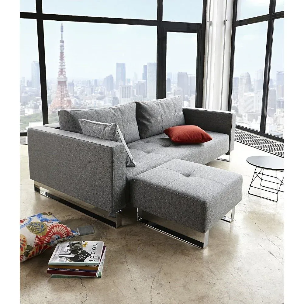 Illustration numéro 3 du produit INNOVATION LIVING  Pouf design CASSIUS DELUXE EXCESS gris Twist Charcoal 65*65 cm