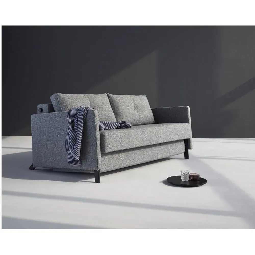 Illustration numéro 3 du produit INNOVATION LIVING  Canapé design avec accoudoirs CUBED 02 ARMS convertible lit 200x140 cm tissu Twist Granite