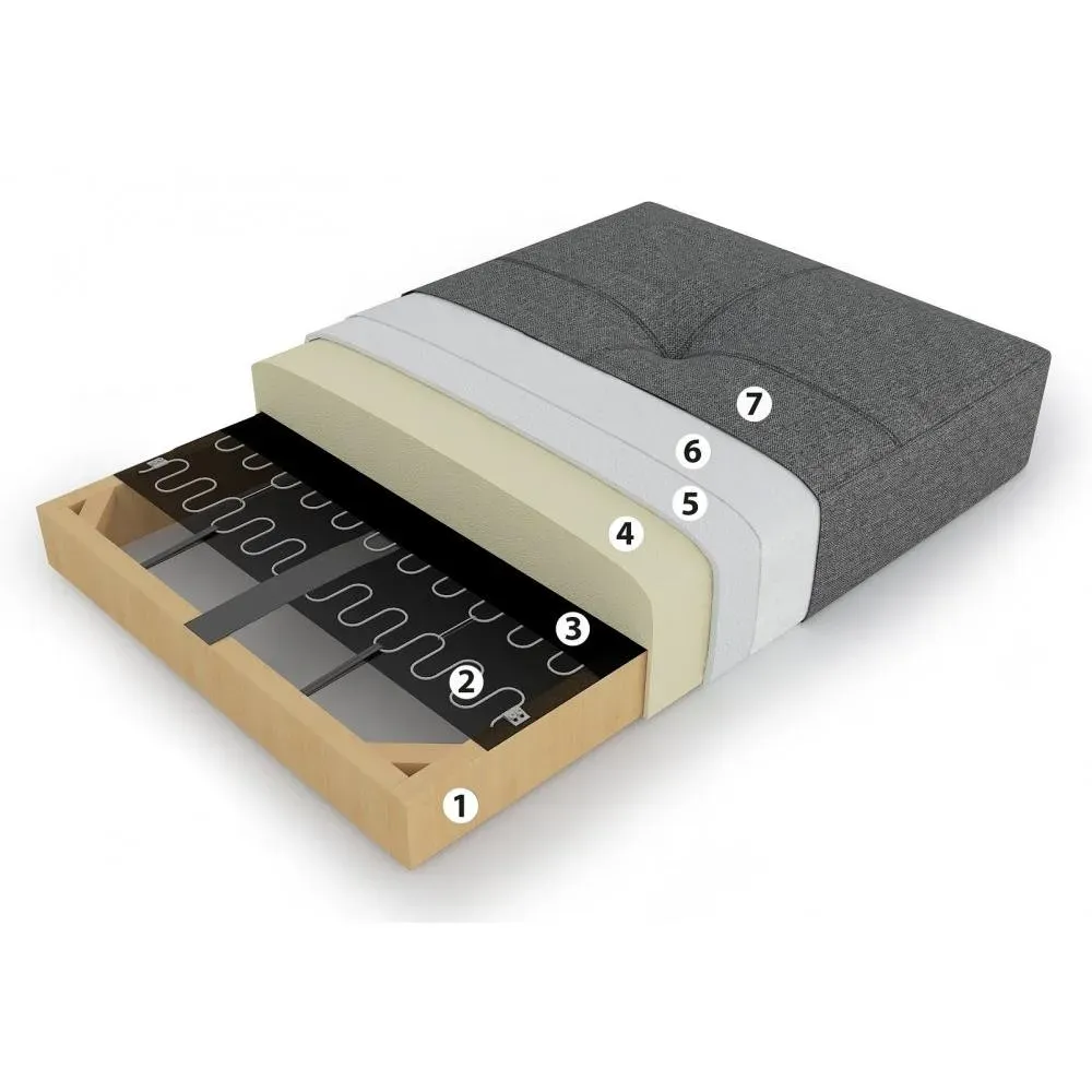 Illustration numéro 3 du produit INNOVATION LIVING  Canapé design CUBED 02 CHROME convertible 200*140 cm tissu Mixed Dance Blue