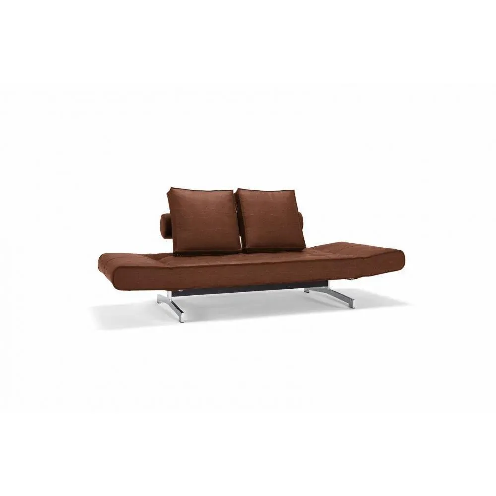 Illustration numéro 3 du produit INNOVATION LIVING  Canapé lit GHIA CHROME couchage 80x210 cm tissu Faunal Brown