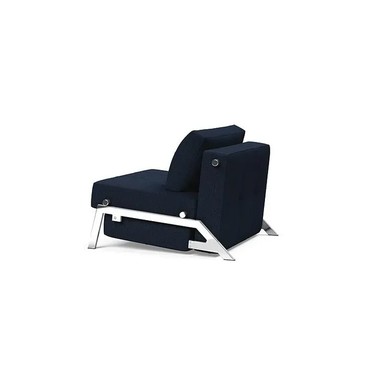 Illustration numéro 3 du produit INNOVATION LIVING  Fauteuil design SOFABED CUBED 02 CHROME Mixed Dance Blue convertible lit 200*90 cm