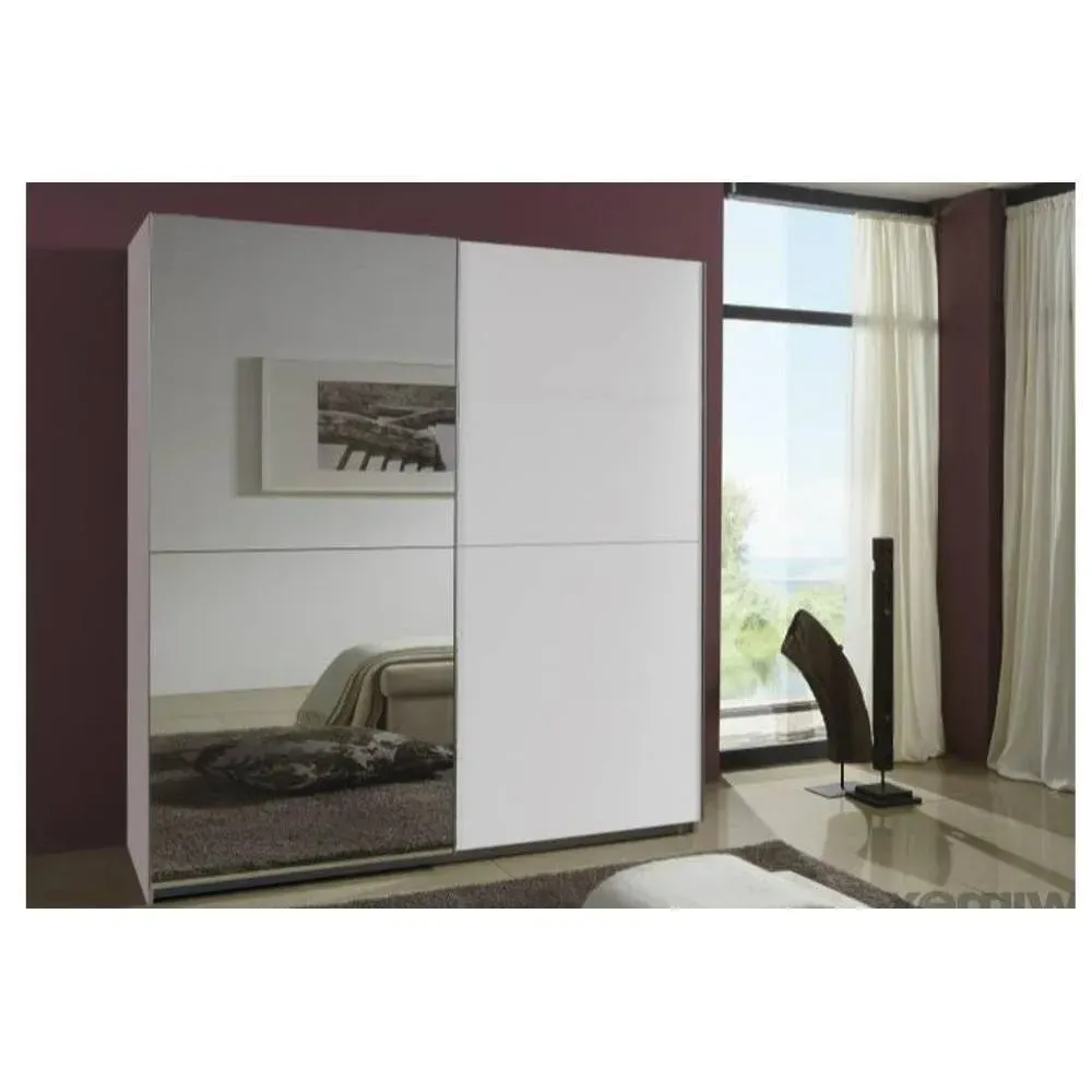 Illustration numéro 3 du produit Dressing portes coulissantes CLAPTON 135 cm blanc / miroir