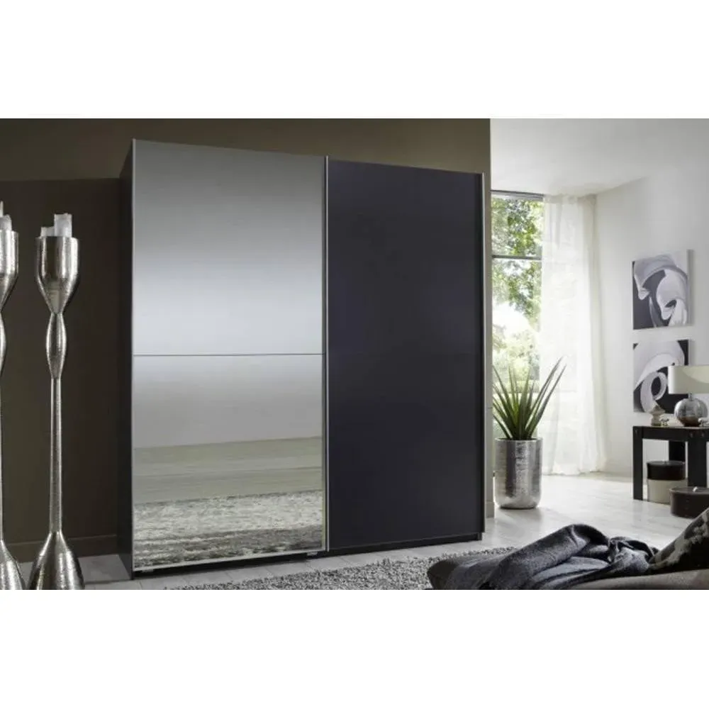 Illustration numéro 3 du produit Dressing portes coulissantes CLAPTON 179 cm gris graphite / miroir